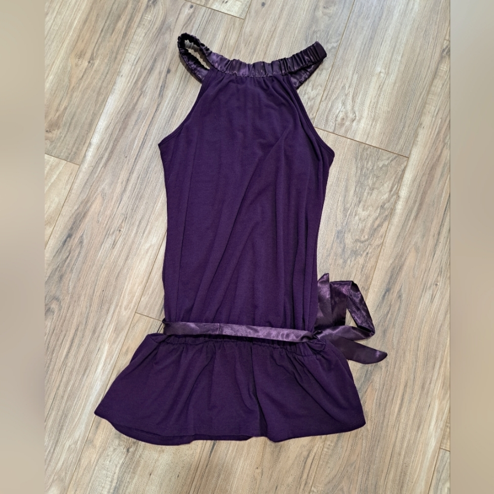 Deep purple dressy tank top with tie